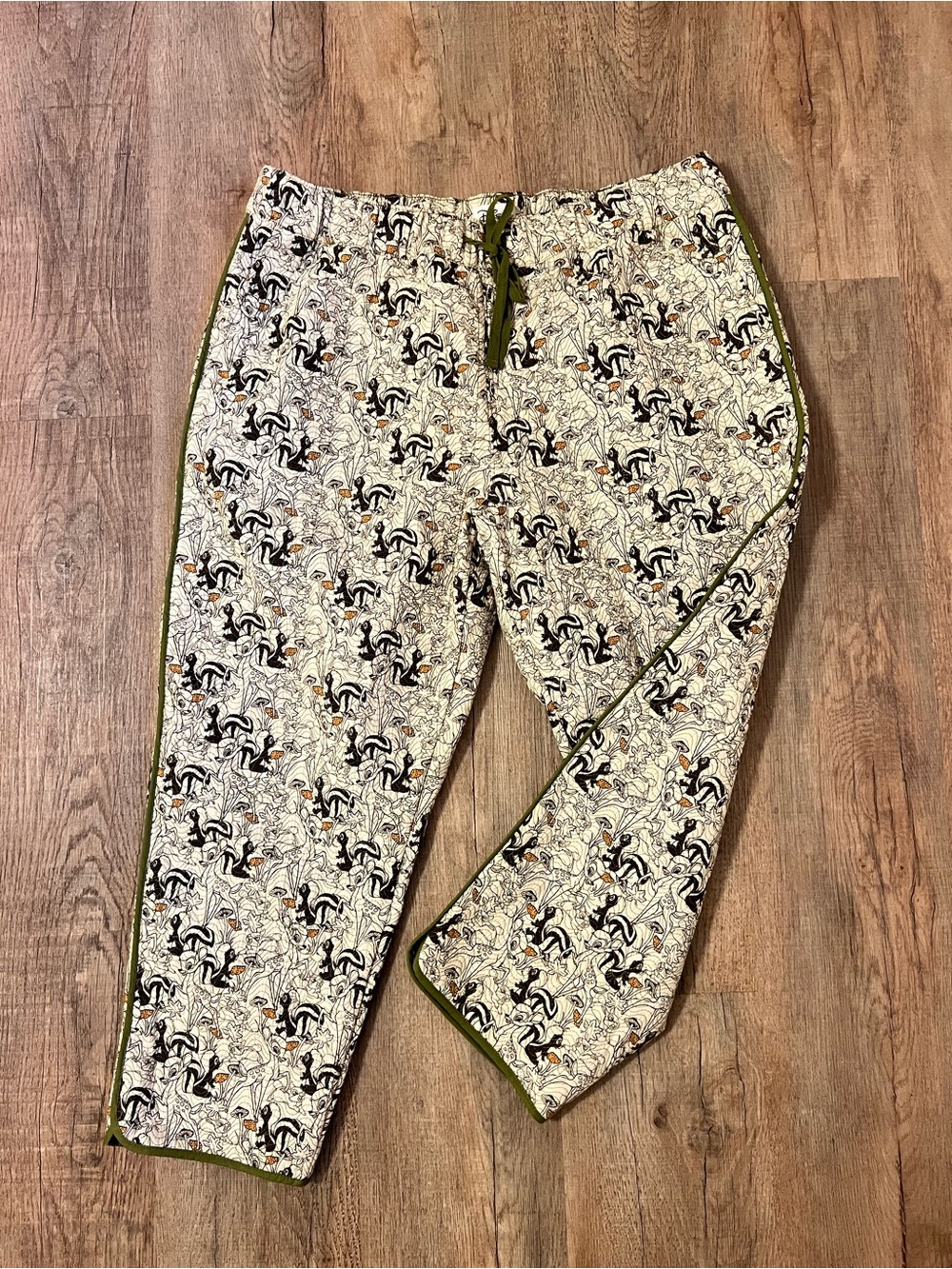 Disney Parks Bambi Thumper Flower Quilted Pants XL Cottagecore